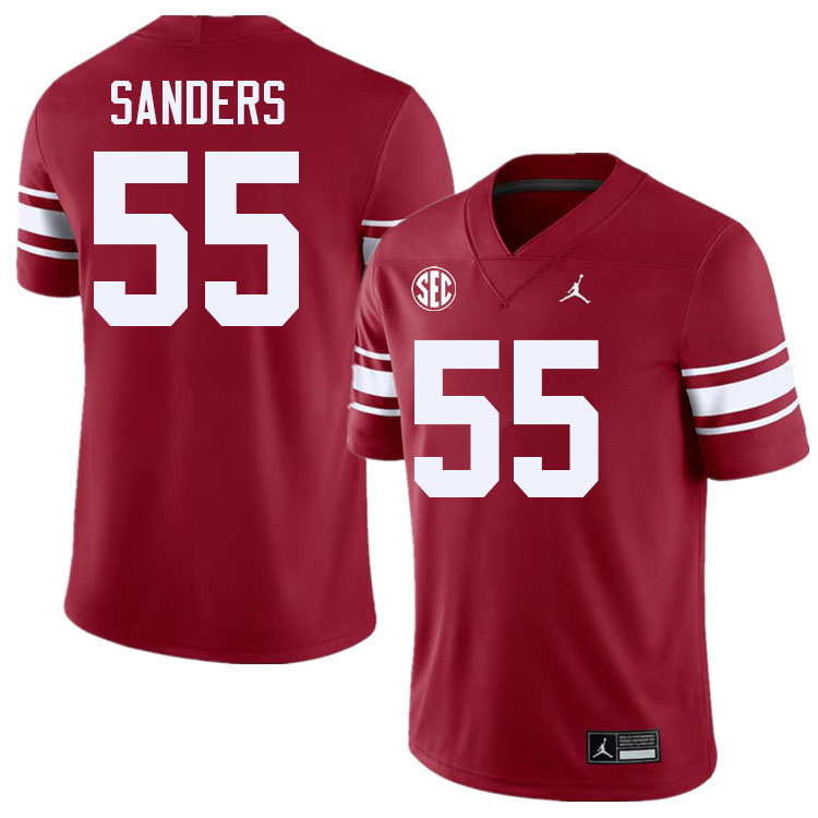 Men #55 Ashton Sanders Oklahoma Sooners 2024 SEC Conference College Football Jerseys-Throwback